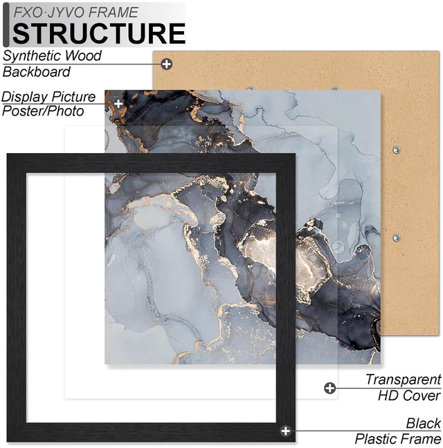Alt view image 2 of 6 - 5x5 Frame for Picture Photo Poster Square Tabletop/Wall Mount | Black Light Weight and High Transparent 5 x 5 Frame for 5by5 Pciture Display(1 Pack|Black|5x5)