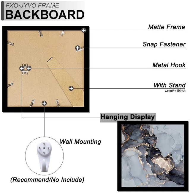 Alt view image 5 of 6 - 5x5 Frame for Picture Photo Poster Square Tabletop/Wall Mount | Black Light Weight and High Transparent 5 x 5 Frame for 5by5 Pciture Display(1 Pack|Black|5x5)