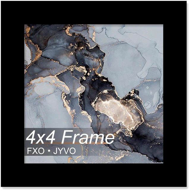 Main image of Fxojyvo 4x4 Frame for Picture Photo Poster Square Tabletop/Wall Mount | Black Light Weight and High Transparent 4 x 4 Frame for 4by4 Pciture Display(1 Pack|Black|4x4)