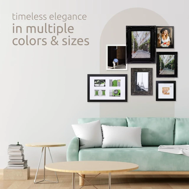 Alt view image 7 of 7 - Kiera Grace Georgia Picture Frame, Holds a 5" x 7" Photo, 7" x 9" Large Plastic Picture Frame for Wall Hanging and Photo Display, White