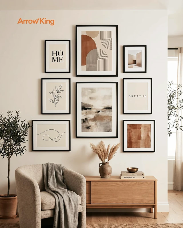 Alt view image 5 of 5 - king 8x10 Black Picture Frame, Tabletop & Wall Display Photo Frame | Fits 5x7 photos with mat or 8x10 without mat. Acrylic front for poster, artwork and family photo. Gallery wall, Home decor