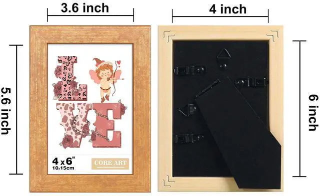 Alt view image 6 of 6 - CORE ART 4x6 Gold Picture Frame, HD Plexiglass | Wall & Desktop Display, Cute Room Decor, Small Artwork Frame, Festival Gift, Rotatable Buckles, 45-Degree Stand
