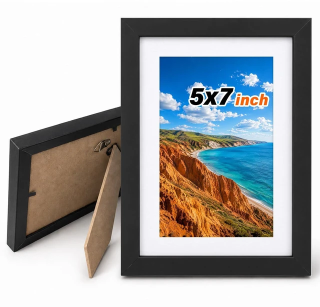 Main image of FITIMOR 1 Pack Picture Frame, 5x7 Inch, Black Photo Frames, Wall Frame | Small Picture Frames, Wall Frame for Photos, Prints, Posters, Certificates, Home Office, Bedroom, Living Room Decoration