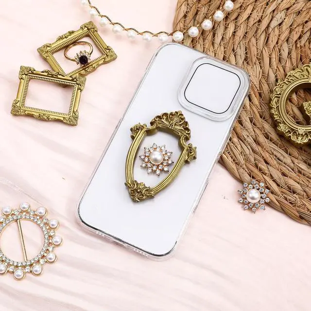 Alt view image 7 of 7 - Vintage Resin Picture Frame 10 PC Mini Gold Baroque Antique Ornaments | Sibba Small Table Top Jewelry Display Oval Rectangle Wall Hanging Photography Holder for DIY Photo Christmas Home Decor