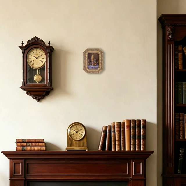 Alt view image 7 of 7 - Kangce Vintage Picture Frames 2.5x3.5 Octagon Bronze Antique Ornate Picture Frames for Tabletop and Wall Mount with Glass Front Retro Home Decor Old Fashioned Victorian Photo Gallery Wall Decor