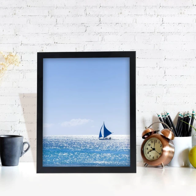 Alt view image 5 of 7 - HUKONHEP 3.5x5 Black Picture Frames, Photos Frame with Plexiglass, Wall Gallery Photo Frames, Horizontal and Vertical for Wall Mounting and Tabletop, Home Office Decoration