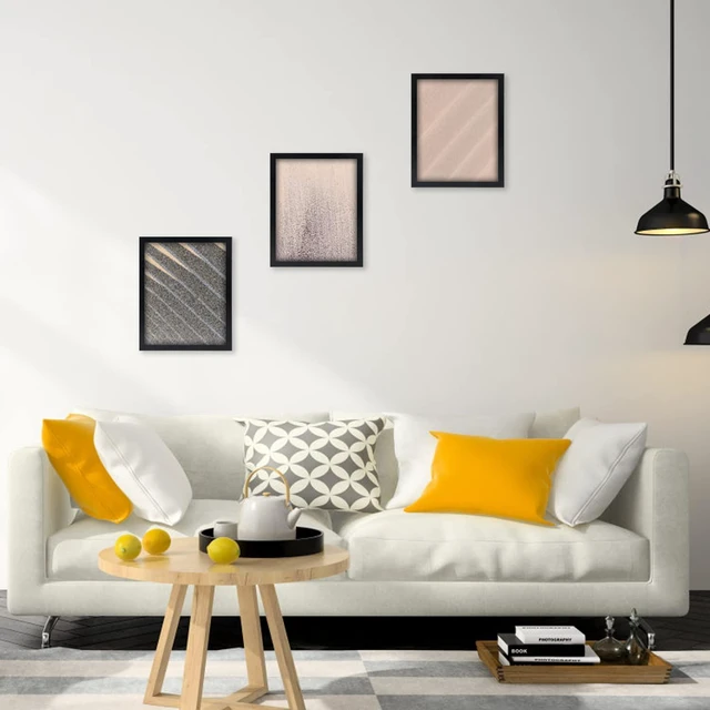 Alt view image 7 of 7 - HUKONHEP 3.5x5 Black Picture Frames, Photos Frame with Plexiglass, Wall Gallery Photo Frames, Horizontal and Vertical for Wall Mounting and Tabletop, Home Office Decoration