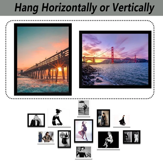 Alt view image 4 of 6 - RUN HELIX 10x12 Picture Frames, Photos Frame with Plexiglass, Wall Gallery Photo Frames, Horizontal and Vertical for Wall Mounting, Home Office Decoration,Black