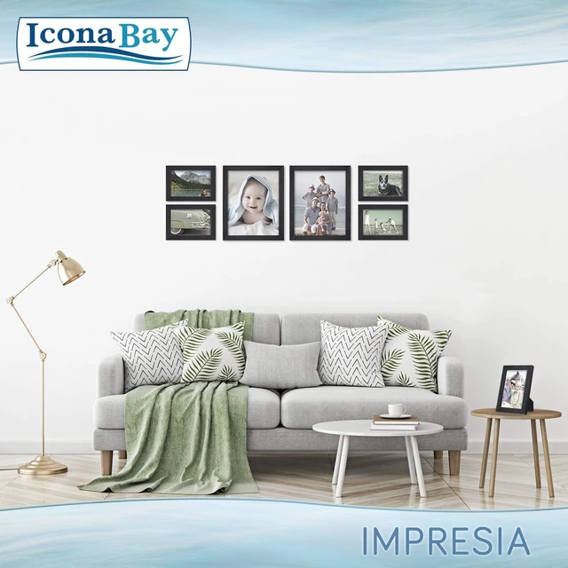 Alt view image 6 of 6 - Icona Bay 8x10 Black Picture Frame, Simple Modern Design, Table Top Kickstand and Wall Hanging Hooks Included, Impresia Collection