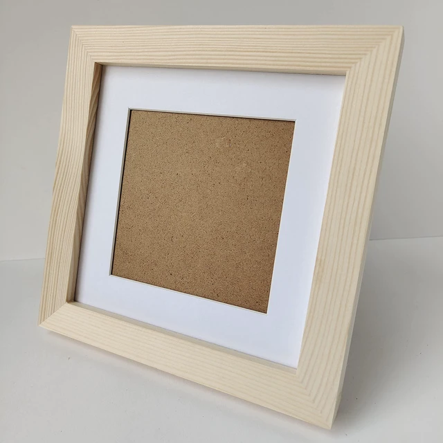 Alt view image 2 of 7 - YUUPIILY 5x5 Picture Frame With 4x4 Mat. Solid Wood. No Paint. DIY Color. | Shatterproof Plastic Panel(not Glass). Tabletop & Wall Mount Photo Frame