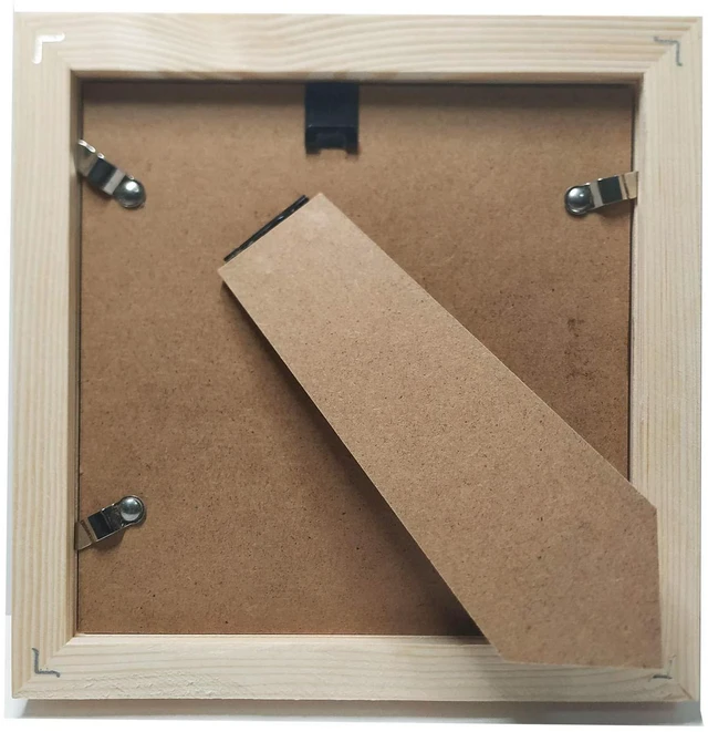 Alt view image 6 of 7 - YUUPIILY 5x5 Picture Frame With 4x4 Mat. Solid Wood. No Paint. DIY Color. | Shatterproof Plastic Panel(not Glass). Tabletop & Wall Mount Photo Frame