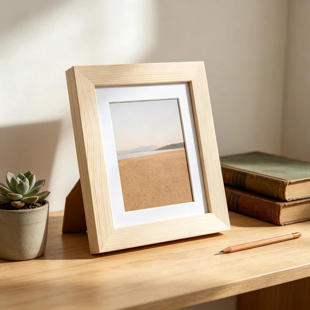 Alt view image 5 of 7 - YUUPIILY 5x5 Picture Frame With 4x4 Mat. Solid Wood. No Paint. DIY Color. | Shatterproof Plastic Panel(not Glass). Tabletop & Wall Mount Photo Frame
