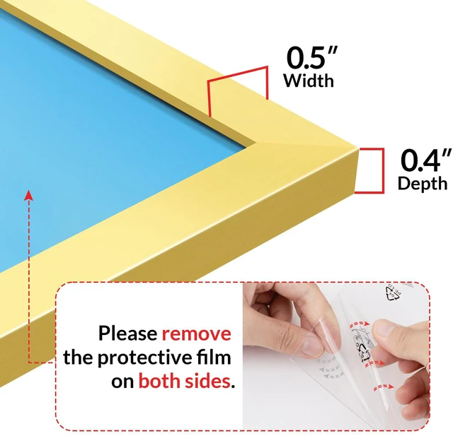 Alt view image 2 of 7 - LaVie Home 4x6 Picture Frame for Wall Display, 4x6 Gold Picture Frame with HD Plexiglas, 4 x 6 Matted Frame 1 Pack, Display Frame for Vertical or Horizontal, Classic Collection