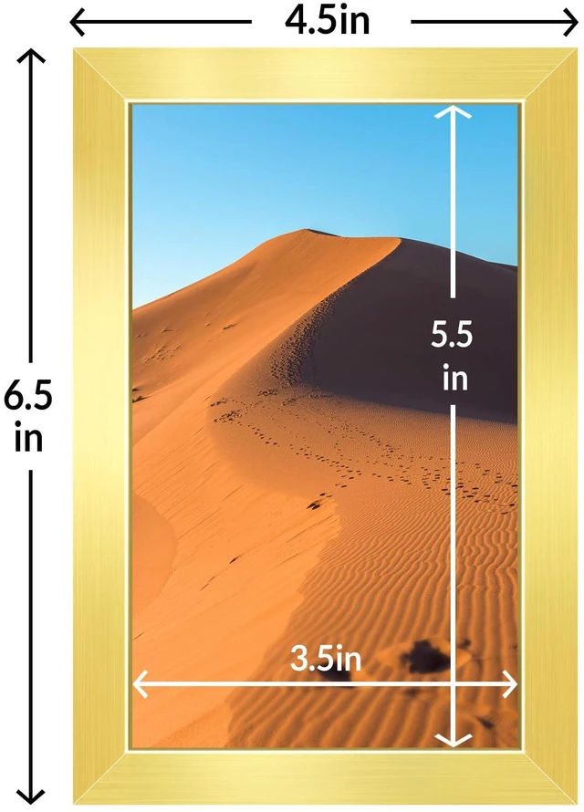 Alt view image 3 of 7 - LaVie Home 4x6 Picture Frame for Wall Display, 4x6 Gold Picture Frame with HD Plexiglas, 4 x 6 Matted Frame 1 Pack, Display Frame for Vertical or Horizontal, Classic Collection
