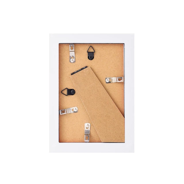 Alt view image 3 of 5 - PSLXZXK 4x6 Picture Frame Made of Solid Wood Photo Frame with Shatter Resistant Plexiglass, Display Pictures 3x5 with Mat or 4 x 6 Without Mat For Tabletop Display or Wall Mount, White 1 Pack