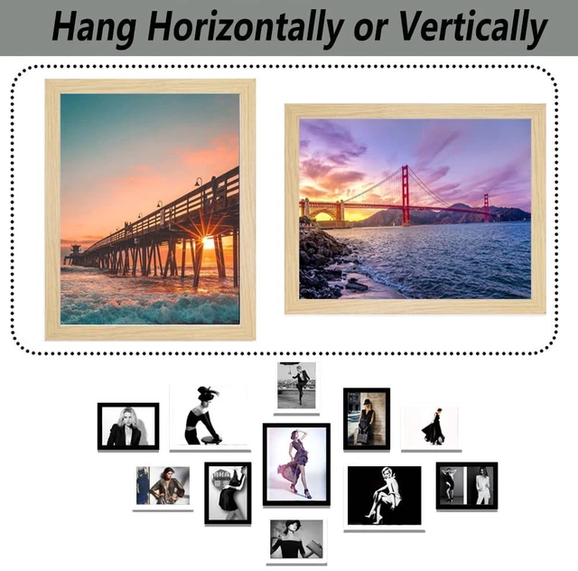 Alt view image 4 of 6 - RUN HELIX 6x8 Picture Frame for Wall Hanging or Tabletop- Wall Mounting Horizontally or Vertically, 6 x 8 Wall Gallery Poster Photo Frame for 6 by 8Photos 8x6 FrameOak