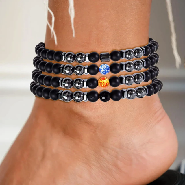 Alt view image 2 of 7 - choice of all Evil Eye Beaded Anklet Bracelet for Protection Gold Link Chain Amulet Anklet for Women Men Good Luck Summer Beach Vacation Foot Jewelry Gifts