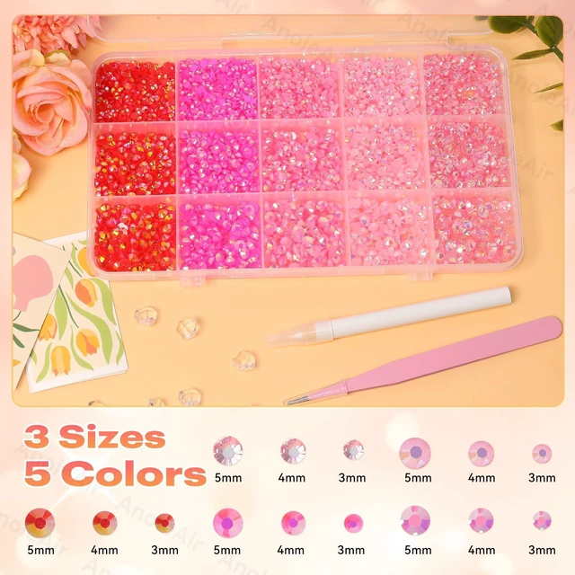 Alt view image 2 of 7 - 15000Pcs Pink Rhinestones for Bedazzling Kit, Bedazzling Resin Gems, | Pink Gems Bedazzling for Crafting, Flatback Resin Jelly Rhinestones for Craft DIY Face Makeup Crafts Tumblers