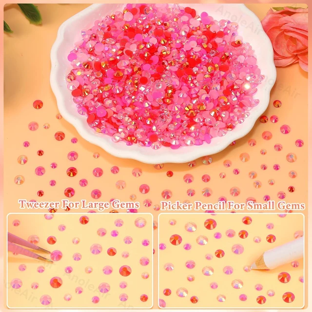 Alt view image 4 of 7 - 15000Pcs Pink Rhinestones for Bedazzling Kit, Bedazzling Resin Gems, | Pink Gems Bedazzling for Crafting, Flatback Resin Jelly Rhinestones for Craft DIY Face Makeup Crafts Tumblers