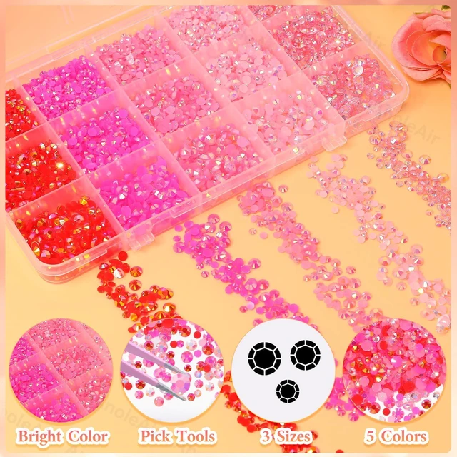 Alt view image 5 of 7 - 15000Pcs Pink Rhinestones for Bedazzling Kit, Bedazzling Resin Gems, | Pink Gems Bedazzling for Crafting, Flatback Resin Jelly Rhinestones for Craft DIY Face Makeup Crafts Tumblers