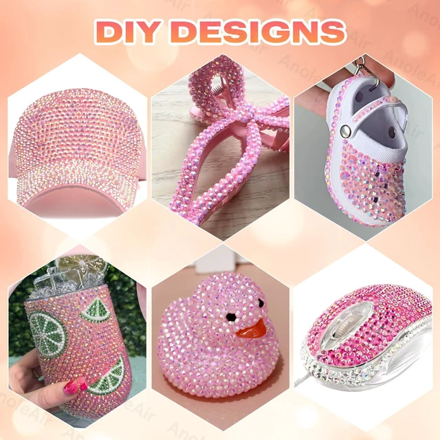 Alt view image 6 of 7 - 15000Pcs Pink Rhinestones for Bedazzling Kit, Bedazzling Resin Gems, | Pink Gems Bedazzling for Crafting, Flatback Resin Jelly Rhinestones for Craft DIY Face Makeup Crafts Tumblers