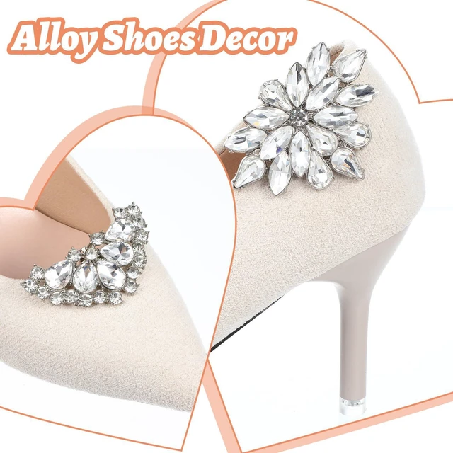 Alt view image 2 of 7 - Molain 4Pcs Rhinestone Shoe Clips, Detachable Crystal Shoe Buckle Jewelry for Women Dress Shoes Shoes Jewelry Decoration Elegant Shoe Accessories for Bridal Wedding Party