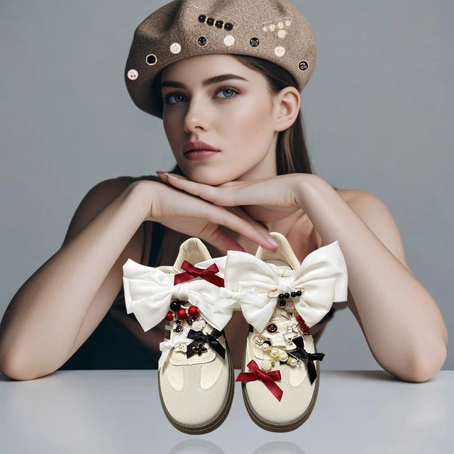 Alt view image 3 of 6 - Lospfo 38 Pcs Shoe Charms for Sneakers Satin Bow Sneaker Charm for Shoe Lace with Bows/Jewelry/Pins/Clips Shoelace DIY Charms Decoration for Women (White)