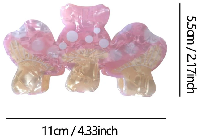Alt view image 2 of 7 - Funny Mushroom Hair Clips,PVC Hair Clips,Big Claw Clips for Girl,Hair Accessories,Pink