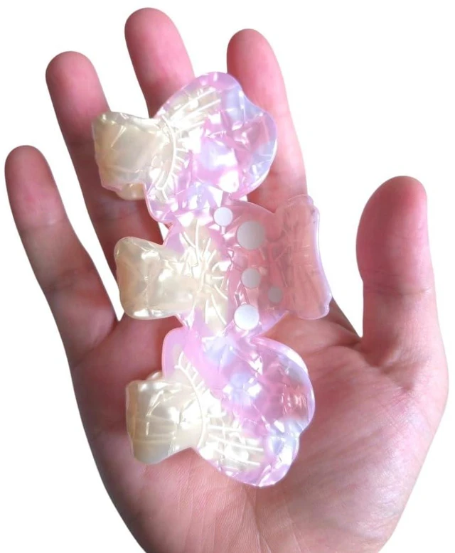 Alt view image 3 of 7 - Funny Mushroom Hair Clips,PVC Hair Clips,Big Claw Clips for Girl,Hair Accessories,Pink