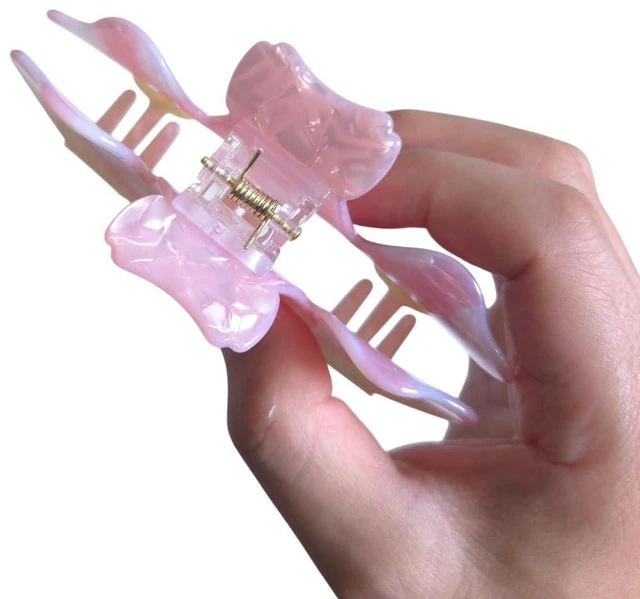 Alt view image 5 of 7 - Funny Mushroom Hair Clips,PVC Hair Clips,Big Claw Clips for Girl,Hair Accessories,Pink
