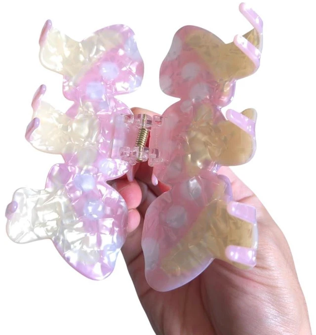 Alt view image 6 of 7 - Funny Mushroom Hair Clips,PVC Hair Clips,Big Claw Clips for Girl,Hair Accessories,Pink