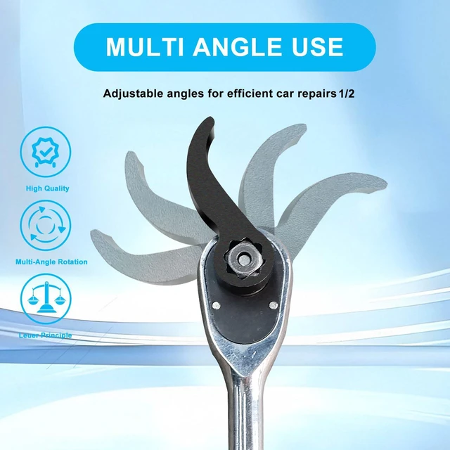 Alt view image 3 of 7 - 2PCS Pry Bar Wrench Adapter, Adjustable Bull Horn CV Axle Removal Tool | Ratchet Pry Bar Attachment for Automotive Half Shaft Removal, 8-Point, 1/2-Inch Drive, Small Force Yields High Torque