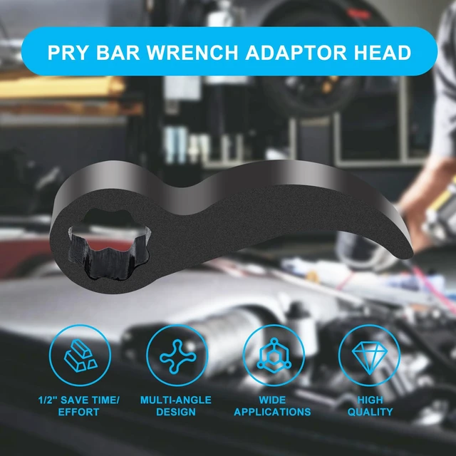 Alt view image 7 of 7 - 2PCS Pry Bar Wrench Adapter, Adjustable Bull Horn CV Axle Removal Tool | Ratchet Pry Bar Attachment for Automotive Half Shaft Removal, 8-Point, 1/2-Inch Drive, Small Force Yields High Torque