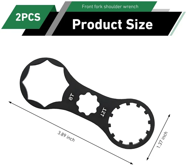 Alt view image 2 of 6 - 2 Pcs Durable Aluminium Alloy Bicycle Front Fork Wrench, Precise Fit Suspension Fork Cap Spanner, Compatible with XCM XCR XCT RST, Universal for Mountain Road Bikes (Black)