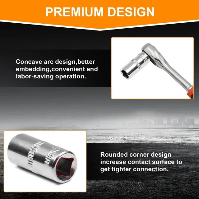 Alt view image 5 of 6 - Utoolmart 1/4" Drive 8mm Socket, Shallow, 6-Point, Metric, 4pcs | Cr-V, For General Repairs