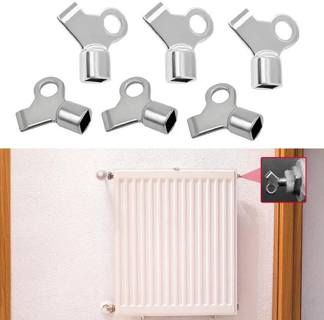 Main image of 6PCS Radiator Bleeding Air Valve Key, Radiator Bleeder Valve, Radiator Plumbing Tool Valve Loose Key, Universal Car Accessories for Home Radiator Hot Water Flush Plumbing Tool Replacement (6PCS)