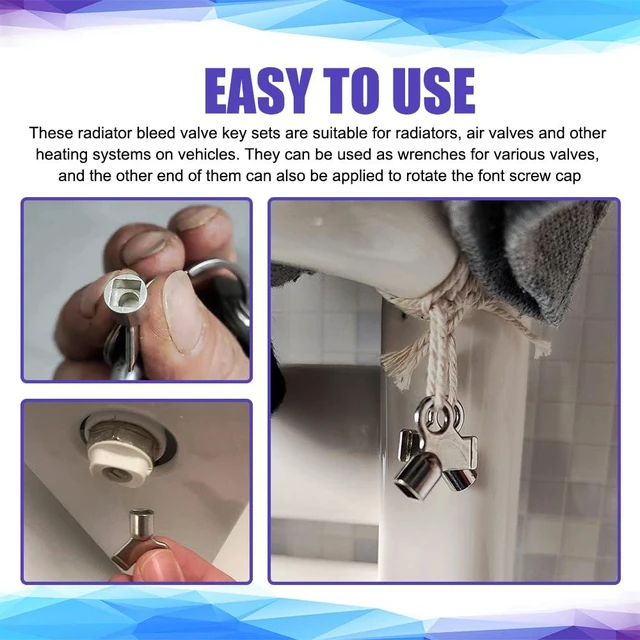 Alt view image 7 of 7 - 6PCS Radiator Bleeding Air Valve Key, Radiator Bleeder Valve, Radiator Plumbing Tool Valve Loose Key, Universal Car Accessories for Home Radiator Hot Water Flush Plumbing Tool Replacement (6PCS)