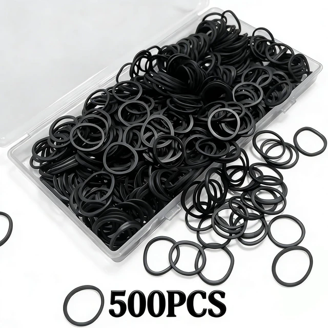 Alt view image 2 of 5 - black Elastic Hair BandsBEBEEPOO 500pcs Mini Rubber Bands with a box Soft Elastic Bands for Kid Hair Braids Hair