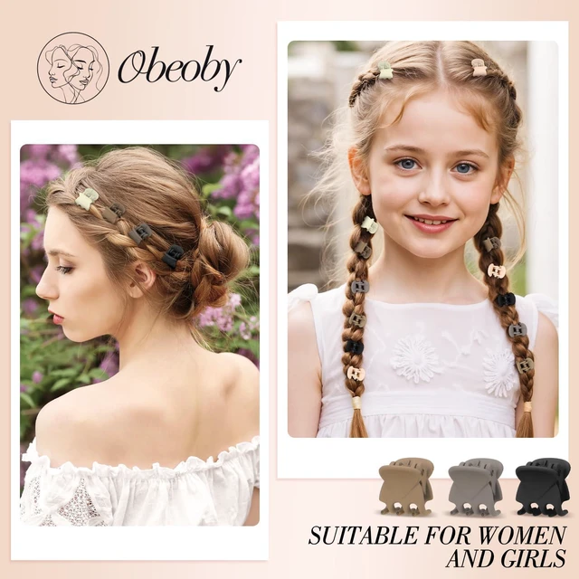 Alt view image 4 of 7 - obeoby 60Pcs 0.7In Mini Hair Claw Clips Small Barrettes Bulk for Women Girl | 5 Matte Neutral Colors with Storage Box, Tiny Little Hair Pins Accessories for Kids Thin Fine Short Holiday Birthday Gifts