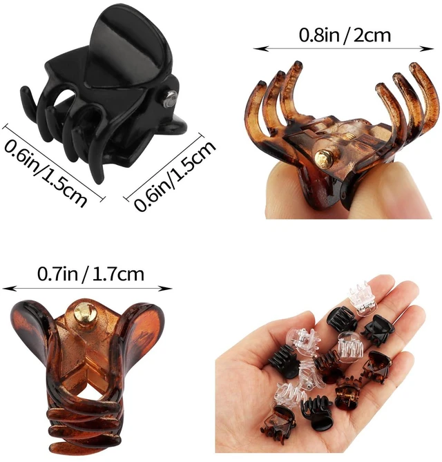 Alt view image 6 of 7 - Atoden Mini Hair Clips Small Hair Claw Clips with Box 60Pcs Cute Tiny Jaw Clips for Thin Fine Hair Bangs Barrettes Decorative Hair Accessories for Women Girls (Clear White, Black, Tortoiseshell)