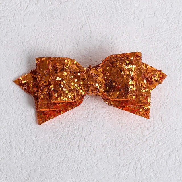 Alt view image 6 of 7 - 3" Glitter Fall Orange Sequins Cheer Bow Alligator Hair Clip for Teen Girls | Sparkly Cute Sequin Knot Bow Accessories,Non-Slip Alligator Clip,Happy Thanksgiving Dress Outfits Decor,Wedding Birthday G