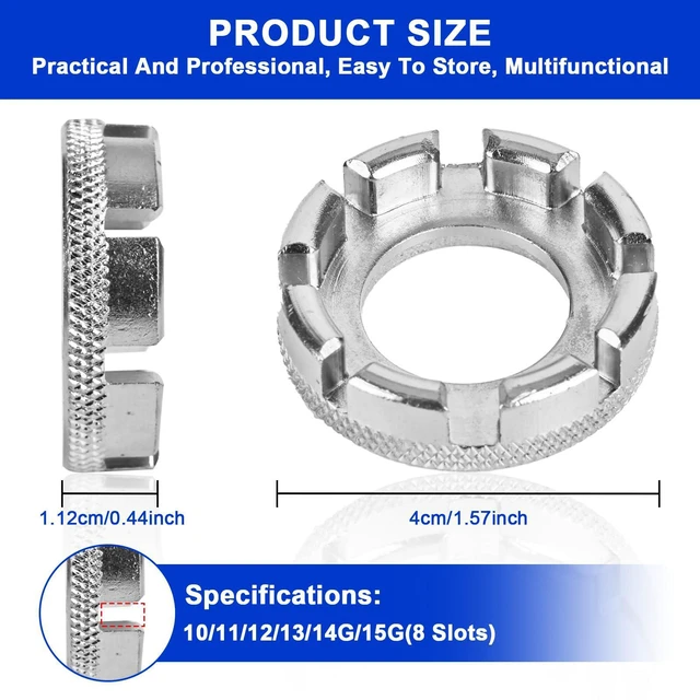 Alt view image 2 of 7 - ptiysta Bicycle Spoke Wrench Tool, Hardened Steel 6-in-1 | A Spoke and Rim Tool for Adjusting and Repairing Bicycle Wheel Tension,a Universal Spoke Adjustment Wrench