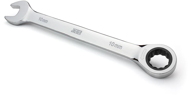 Main image of Jaeger 10 mm TIGHTSPOT Ratchet Wrench with Precision Movement and Hardened, Polished Steel for Projects with Metric Tight Spaces