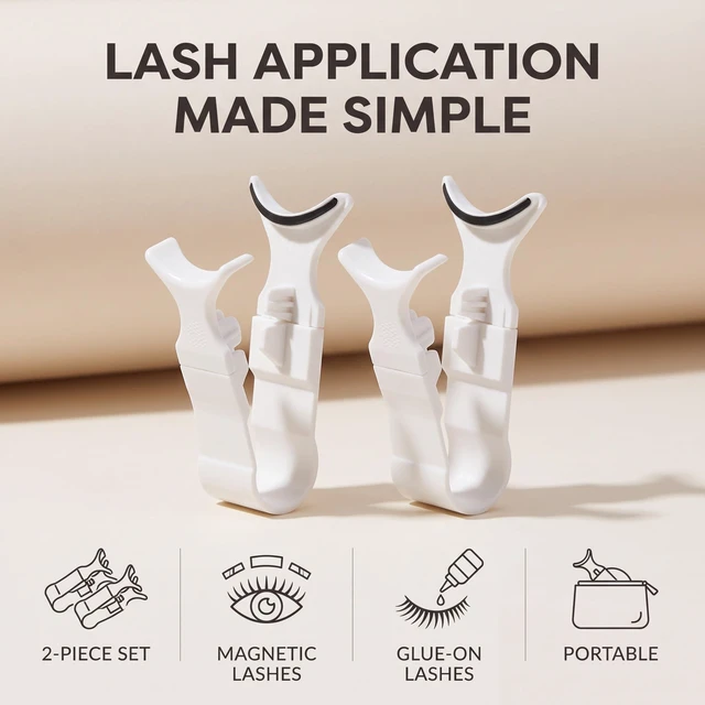 Alt view image 3 of 7 - 2 Pcs White False Eyelashes Clip,5g Portable Magnetic Eyelash Applicator Set| Easy to Use Lash Applicator Tool Kit| Applicator Magnetic Lashes Kit for Lounging,False Eyelashes and Adhesives