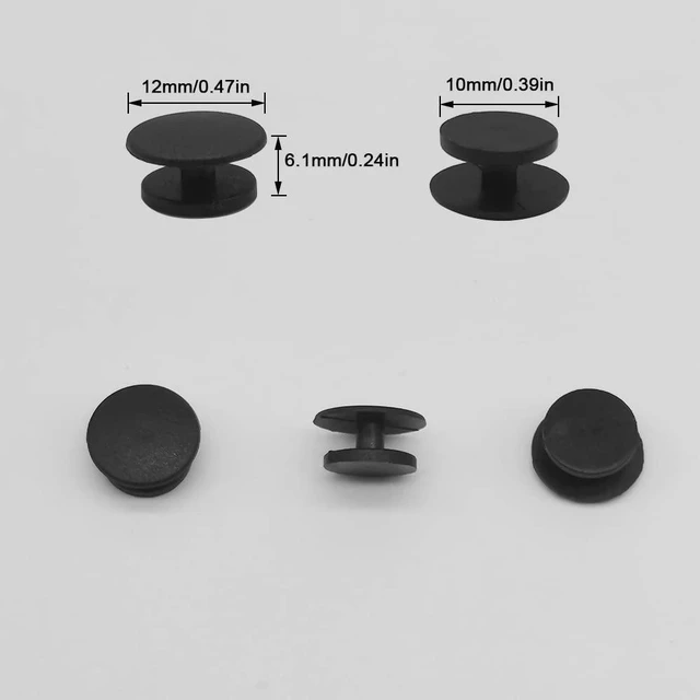 Alt view image 2 of 5 - Alamic 100 Pack Plastic Button Buckle Charm Backs, Black and Transparent | DIY Shoe Charm Accessories, For Flat Shoe and Wristband Charms, Back Ornaments, Round Buttons