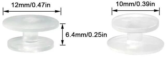 Alt view image 3 of 5 - Alamic 100 Pack Plastic Button Buckle Charm Backs, Black and Transparent | DIY Shoe Charm Accessories, For Flat Shoe and Wristband Charms, Back Ornaments, Round Buttons