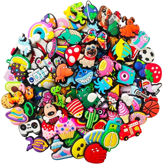 Main image of Lmiyowa 30, 50, 100 Pcs Random Shoe Charms for Kids Boys Girls Adult Men Women : Fun DIY Accessories for Clogs - Shoe Decoration Pins - Party Favors Gifts (30PCS)