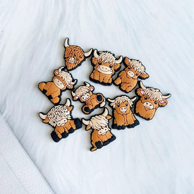 Alt view image 5 of 6 - Cow Shoe Decoration - 9 Pcs Pack Cute and Fun Cow Croc Charms for Party Favors and Gifts