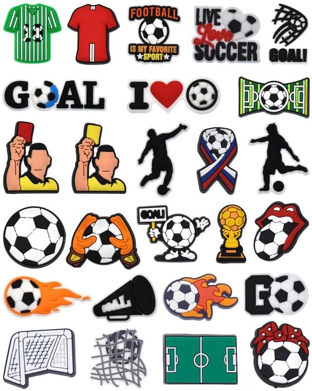 Main image of vshougou 26pcs Sport Soccer Different Charms,Cute DIY Decoration Charms Gift for Adult Boy Girl and Men Women