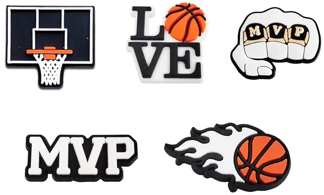 Alt view image 5 of 6 - BOWNDY Basketball Shoe Charms for Clog Shoe Decoration,Sports Ball Basketball Soccer Football Softball Volleyball Charms